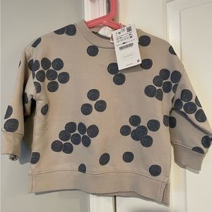 NWT Zara baby 12-18 months polka dot abstract sweatshirt
